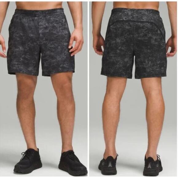 Lululemon Men's Pace Breaker Lined Shorts Gray Marbled Size Medium - Picture 1 of 11